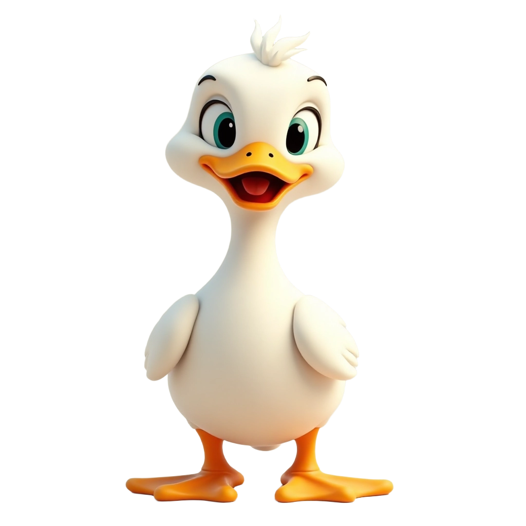 Happy Cartoon Duckling